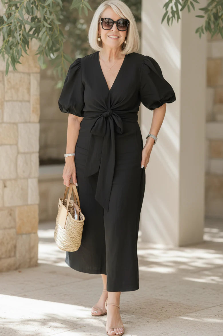 SELENA - V-NECK DRESS