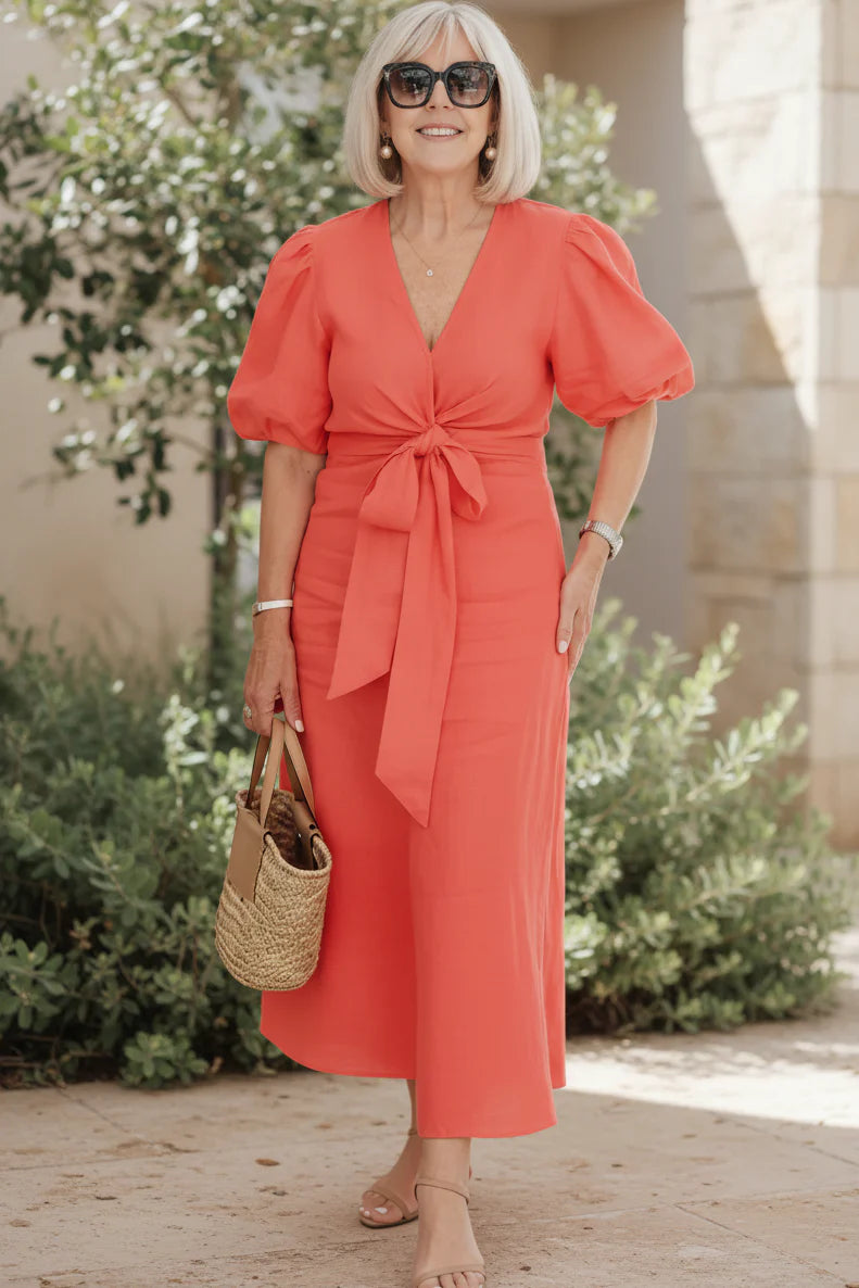 SELENA - V-NECK DRESS