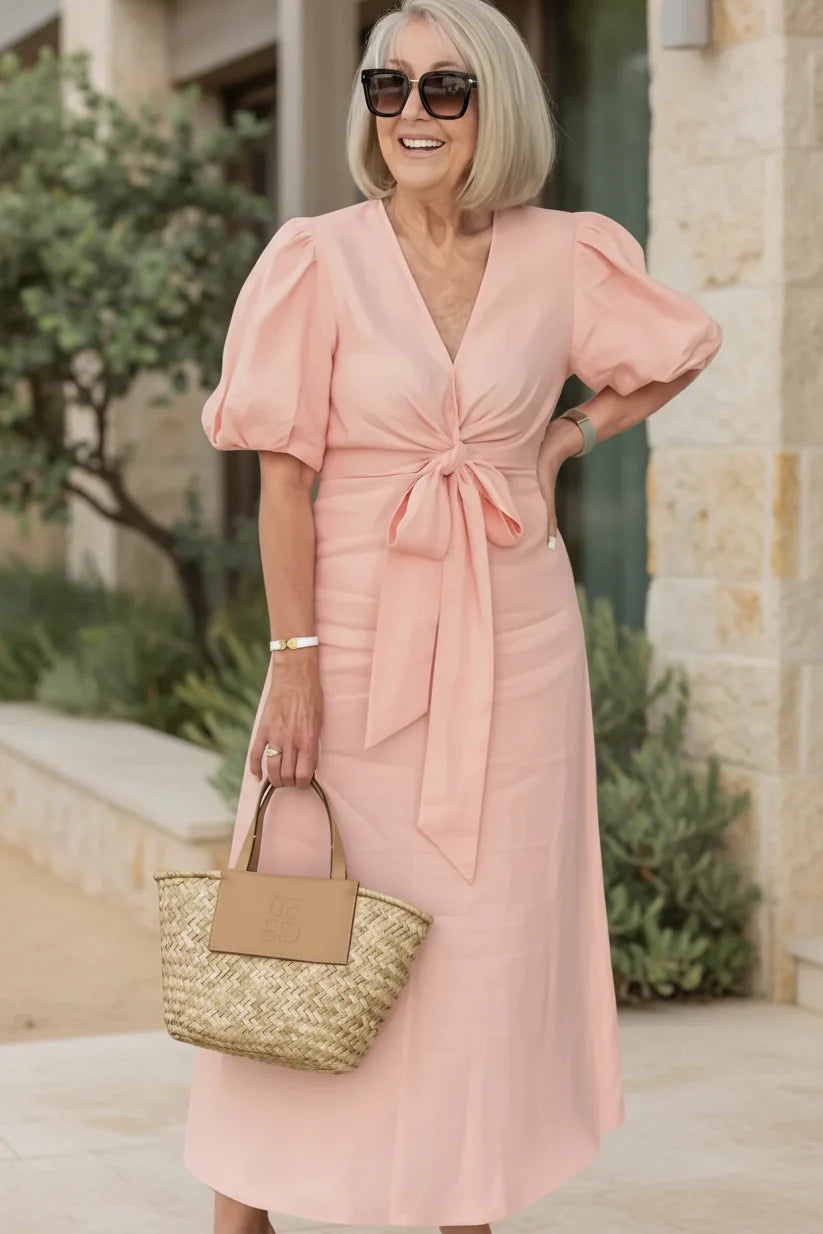 SELENA - V-NECK DRESS